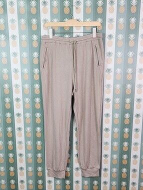 Heartloom Elastic Drawstring Joggers in Taupe